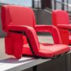 BizChair Set of 2 Blue Portable Lightweight Reclining Stadium Chairs with Armrests, Padded Back & Seat - Storage Pockets & Backpack Straps view 1