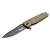 Elite Tactical - Pocket Folding Knife - READINESS - Drop Point Fine Edge Blade with Tan Nylon Fiber Handle, Reversible Pocket Clip, EDC, ET-A001TN view 4
