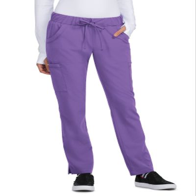 KOI Betsy Johnson Buttercup Women's 6-Pocket Slim Fit Scrub Pants Wisteria XX-Small Petite