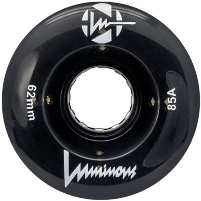 Luminous Wheels LED Quad Roller Skate Outdoor Wheels (4 Pack, Black, 62mm x 30mm/85A)