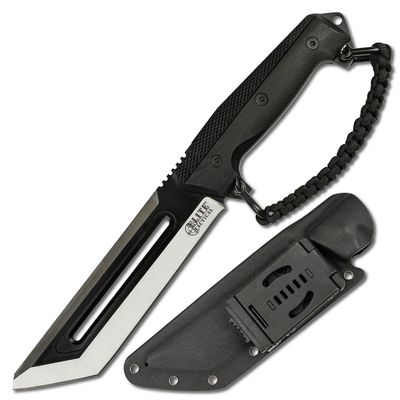 Elite Tactical -Fixed Blade Knife - The RIG - Fine Edge Tanto Blade with Black G10 Handle, Full Tang Construction, 550 Paracord D Guard, Kydex Sheath with Multi-Position Clip, Tactical, ET-FIX004BK