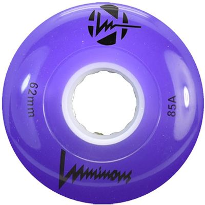 Luminous LED Quad Roller Skate Outdoor Wheels (4 Pack, Purple, 62mm x 30mm/85A)
