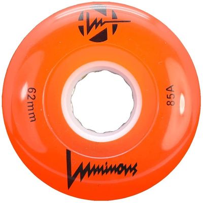 Luminous LED Quad Roller Skate Outdoor Wheels (4 Pack, Orange, 62mm x 30mm/85A)