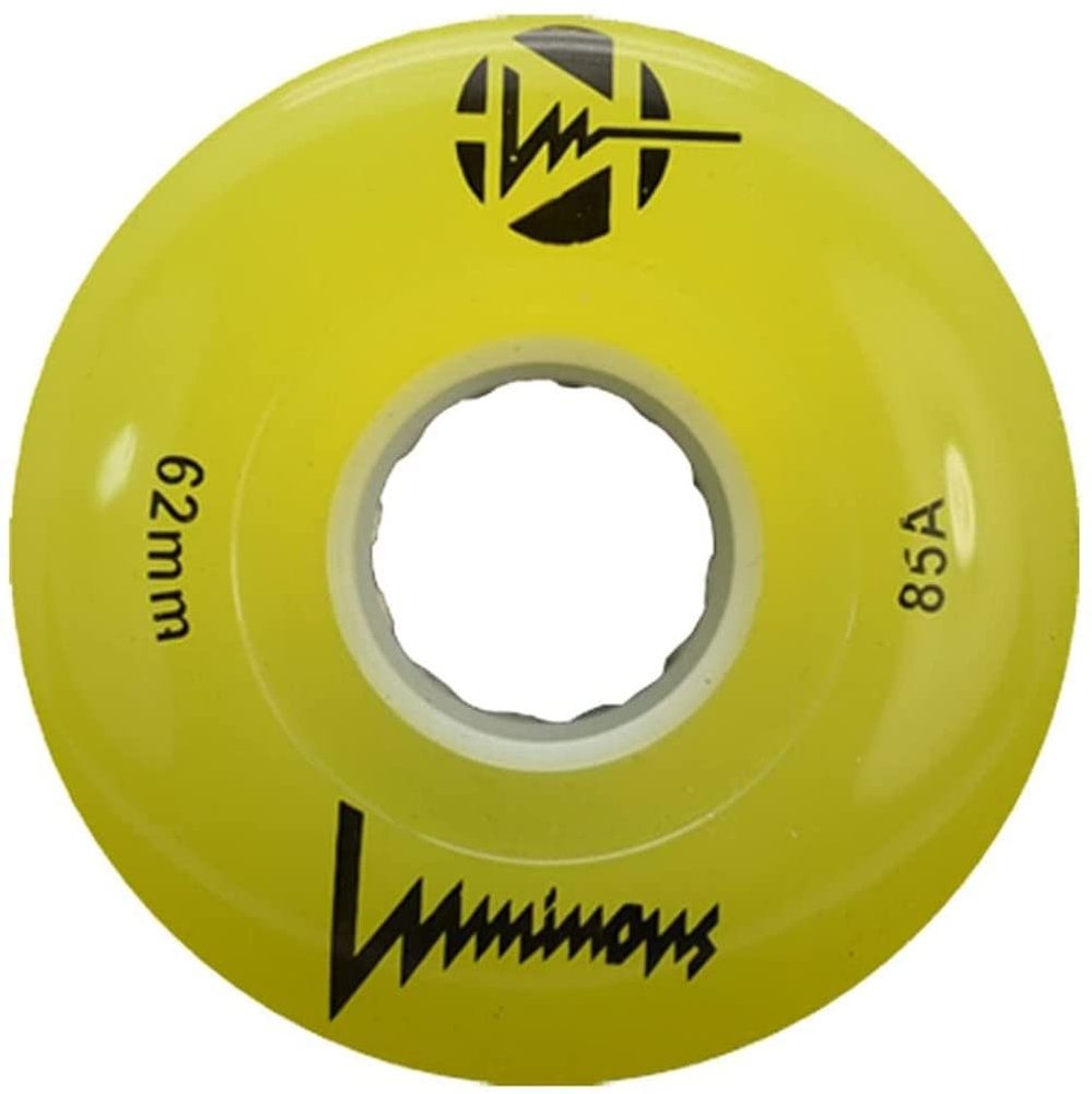 Luminous Wheels Luminous LED Quad Roller Skate Outdoor Wheels (4 Pack, Yellow, 62mm x 30mm/85A)