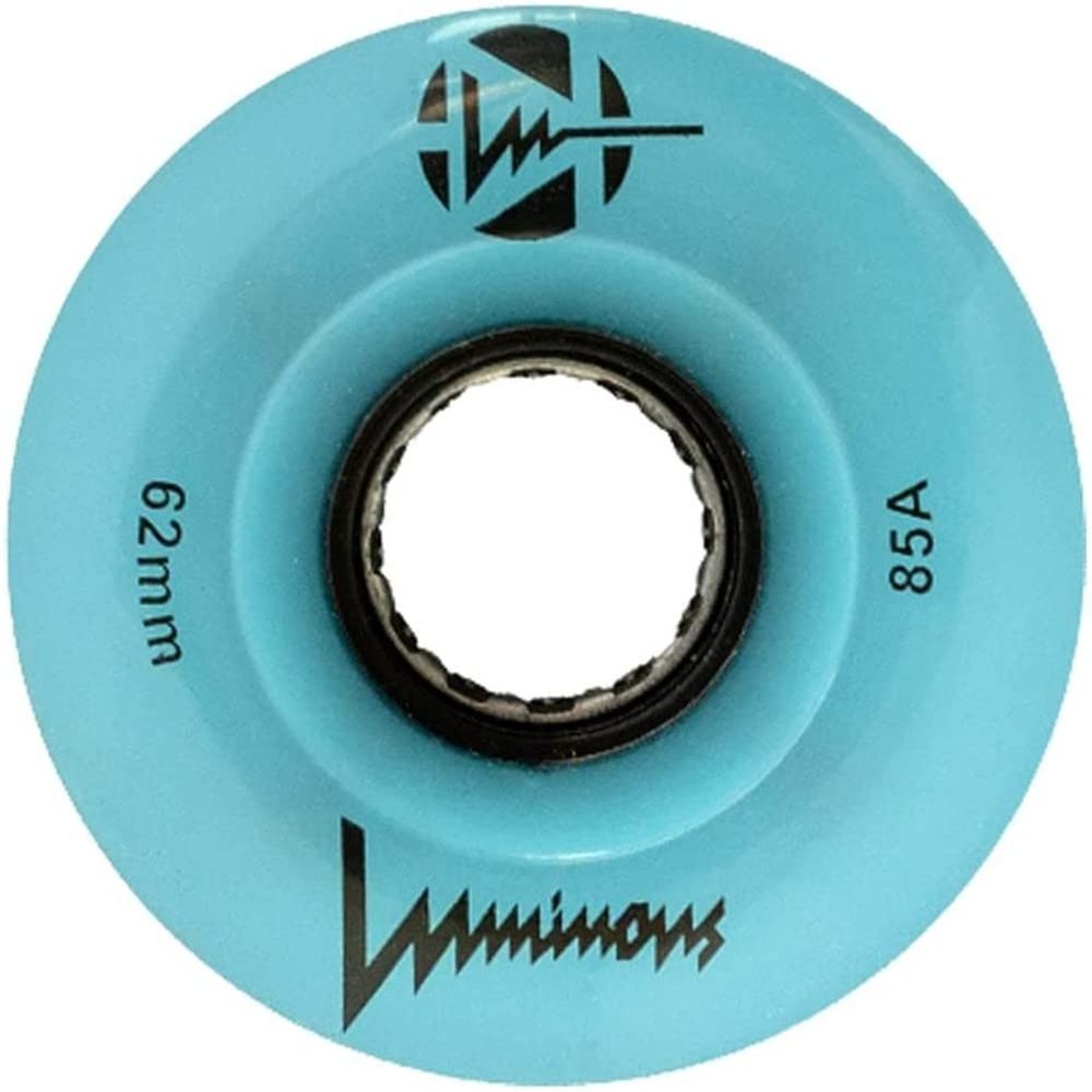 Luminous LED Quad Roller Skate Outdoor Wheels (4 Pack, Blue Glow, 62mm x 30mm/85A)