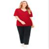 Catherines Women's Plus Size Suprema Pintuck Tee - 5X, Classic Red view 1