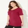 Catherines Women's Plus Size Suprema Pintuck Tee - 5X, Classic Red view 3