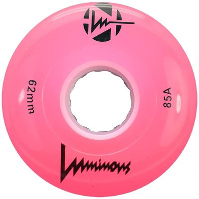Luminous Wheels Luminous LED Quad Roller Skate Outdoor Wheels (4 Pack, Pink, 62mm x 30mm/85A)