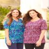Catherines Women's Plus Size Suprema Ultra-Soft Scoopneck Tee - 5X, Pink Medallion view 2