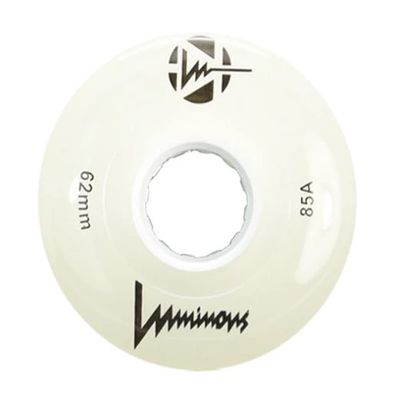 Luminous Wheels Luminous LED Quad Roller Skate Outdoor Wheels (4 Pack, White Glow, 62mm x 30mm/85A)