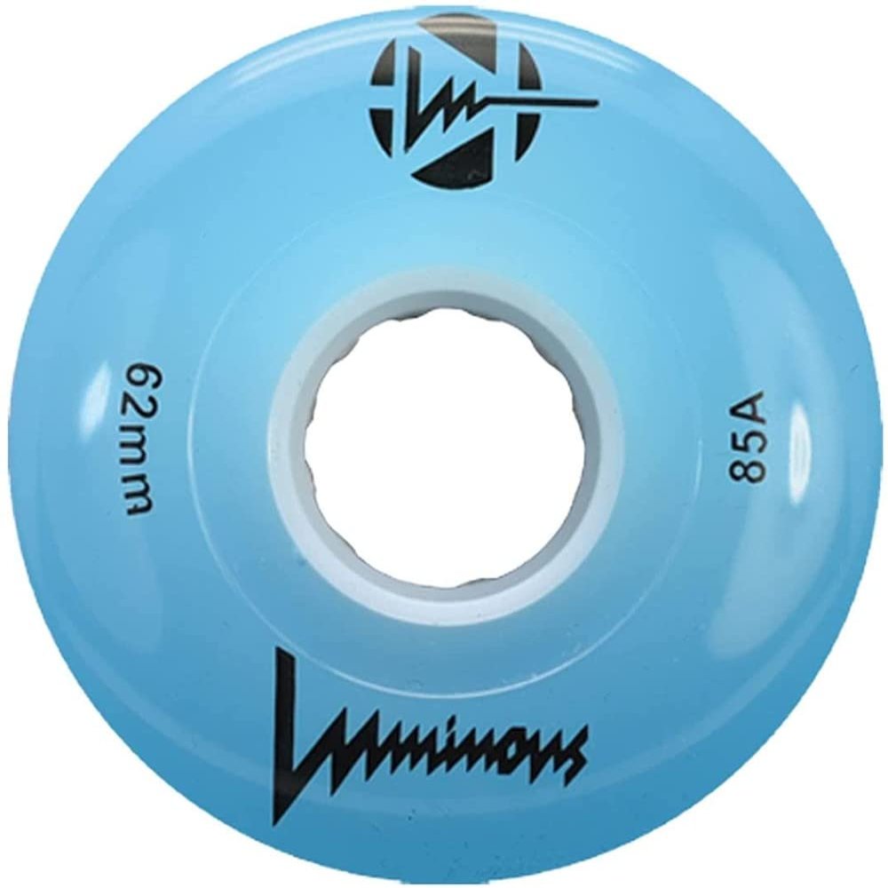Luminous Wheels Luminous LED Quad Roller Skate Outdoor Wheels (4 Pack, Blue, 62mm x 30mm/85A)