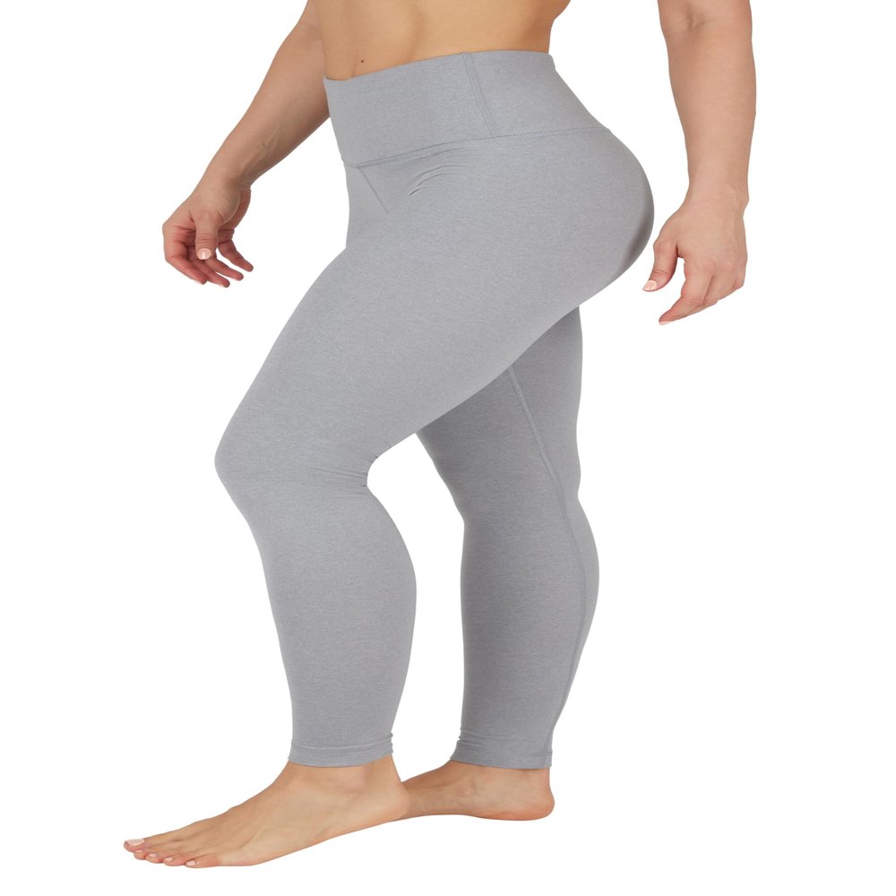 90 Degree By Reflex High Waist Power Flex Tummy Control Leggings - Heather Grey - Small