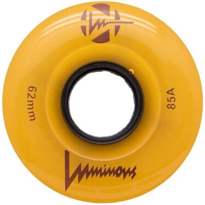 Luminous Wheels Luminous LED Quad Roller Skate Outdoor Wheels (4 Pack,Sunray Glow,62mmx30mm/85A)