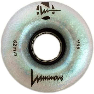Luminous Wheels Luminous LED Quad Roller Skate Outdoor Wheels (4 Pack, Black Pearl, 62mm x 30mm/85A)