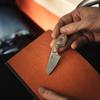 MKM Maniago Knife Makers MIKRO 2 Sheepsfoot Fixed Blade Neck Knife and EDC Tool - M390 Super Steel, Full Tang, Designed by Jesper Voxnaes, Made in Italy (Natural Micarta) view 3