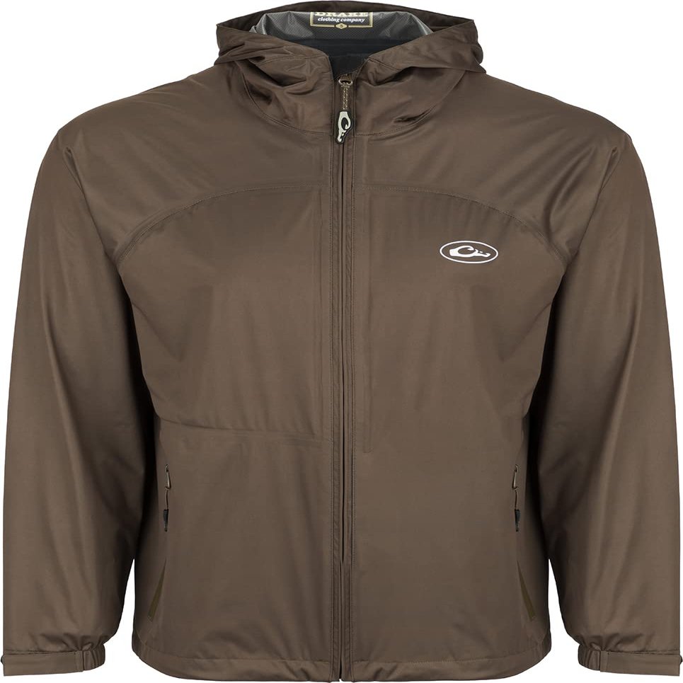 Drake Waterfowl Tempest Ultralight Packable Rain Jacket (2XL, Brown)