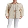 [BLANKNYC] Womens Luxury Clothing Long Sleeve Denim Jacket Shacket with Button Closure, Comfortable & Stylish, Butter, Large view 1