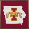 Kendrick Home + Stadium Iowa State Cyclones ISU State Logo Collegiate Framed Square Wood Sign with State and Team Logo (10x8) view 1