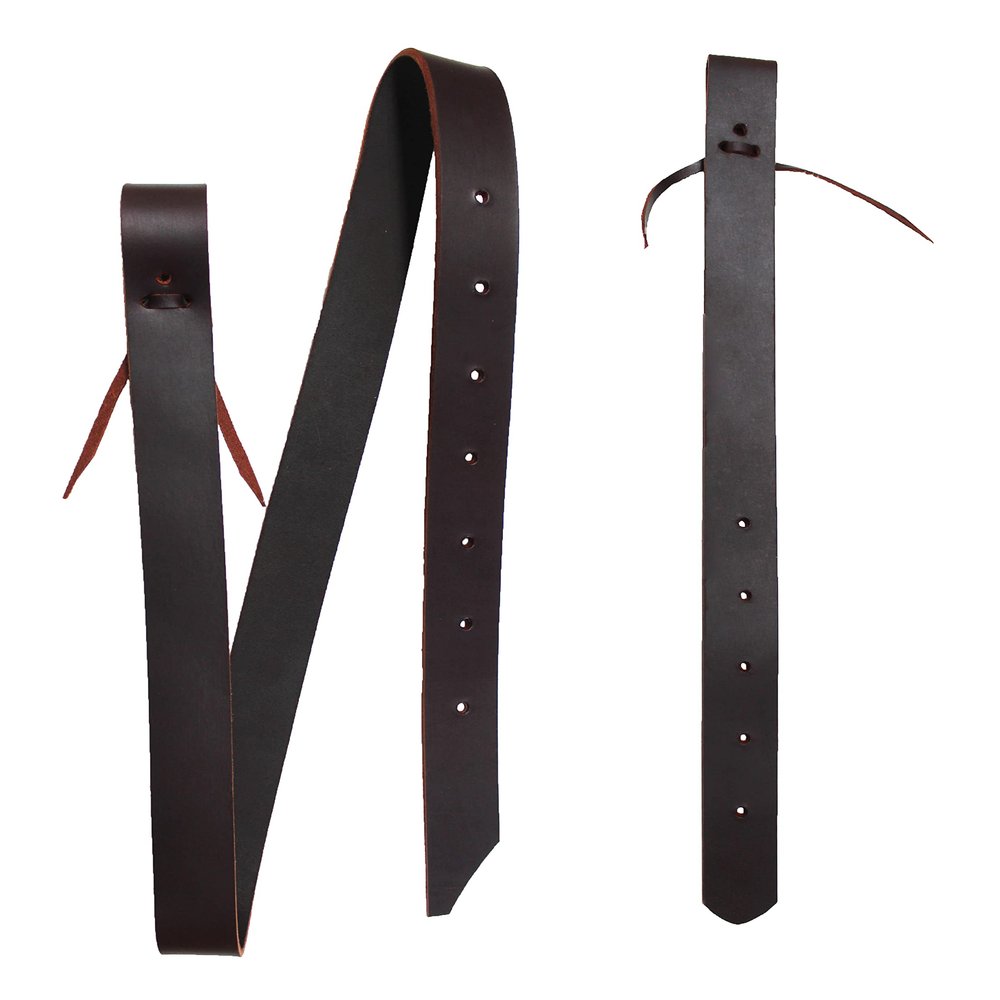 CHALLENGER Horse Horse Western Saddle Brown Leather Off Billet & Cinch Strap Set w/Holes 40425BR