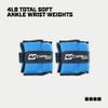 Capelli Sport Ankle and Wrist Weights, Leg and Arm Weights with Adjustable Straps, Blue, 4 lbs, Set of 2 view 2
