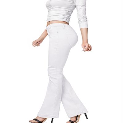 Hybrid & Company Womens Hyper Ultra Stretch Comfy Boot Cut Leg Flare Work Casual Pants P44879BL White M