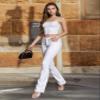 Hybrid & Company Womens Hyper Ultra Stretch Comfy Boot Cut Leg Flare Work Casual Pants P44879BL White M view 3
