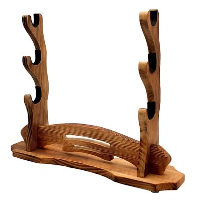 BiJun Sword Stand, Sword Holder, Katana Stand, Lightsaber Stand Samurai Sword Stand Rack Display Wall Mounted Hook for Katana Wakizashi Tanto Support All Swords (3 Tiers)