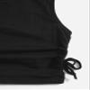 Milumia Girl's Ruched Knot Side Dance Tops Round Neck Sleeveless Solid Crop Tank Top Black 12 Years view 4