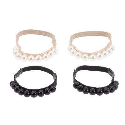 Holibanna Detachable Elastic Shoe Straps for High Heels with Pearl Decoration Ankle Bands to Secure Loose Shoes and Prevent Slippage Comfortable Shoe Accessory for Women