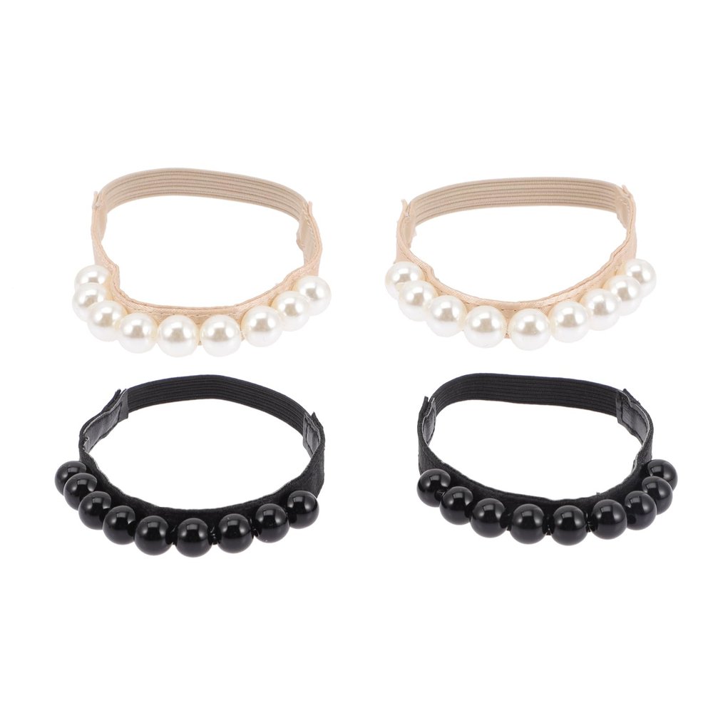 Holibanna Detachable Elastic Shoe Straps for High Heels with Pearl Decoration Ankle Bands to Secure Loose Shoes and Prevent Slippage Comfortable Shoe Accessory for Women
