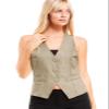Design by Olivia Women's Dressy Casual Versatile Racerback Vest Tuxedo Suit Waistcoat Khaki XS view 4