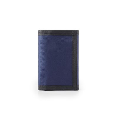 Nitort Wallet, Nylon Outdoor Sports Wallets for Kid, Lovely Wallet with Zipper for Kids- Front Pocket Wallet with Magic Sticker, Navy Blue