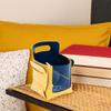 Ezindraw Valet Tray, Key Bowl for Entryway Table with Transparent Window, Small Decorative Holder Basket for Keys, Watches, Coins, Catchall Storage Organizer for Nightstand, Dresser, Yellow/Navy Blue view 4