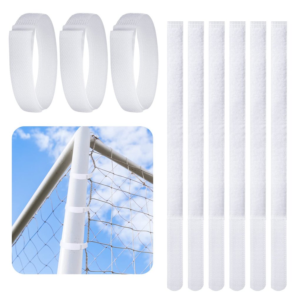 30 Pcs Goal Net Straps Soccer Attachment Trap White for Holding Nets to The Goal Posts for Boys Kids Training 14 x 0.8 Inch(Simple Style)