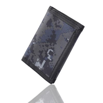 Nitort Wallet, Canvas Outdoor Sports Wallets for Kid, Lovely Wallet with Zipper for Kids- Front Pocket Wallet with Magic Sticker, Mosaic Gray