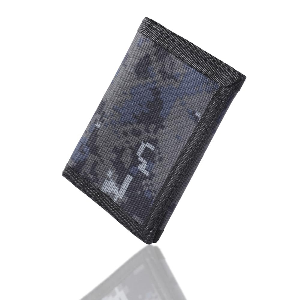 Nitort Wallet, Canvas Outdoor Sports Wallets for Kid, Lovely Wallet with Zipper for Kids- Front Pocket Wallet with Magic Sticker, Mosaic Gray