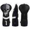 caiobob mytag Golf Skull Skeleton Head Cover Golf Club Black Leather Headcovers Set Fits Driver Fairway Wood Hybrid (One Set of 1, F, H) view 2