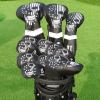 caiobob mytag Golf Skull Skeleton Head Cover Golf Club Black Leather Headcovers Set Fits Driver Fairway Wood Hybrid (One Set of 1, F, H) view 3