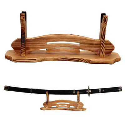 BiJun Sword Stand Katana Holder, Samurai Sword Hanger Display Katana Stand Lightsaber Holder Rack Wall Mounted Hook for Katana Wakizashi Tanto Support All Swords (1 Tier)