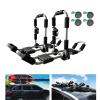 HUIMENG Kayak Roof Rack 4-in-1 Folding Adjustable Bilateral J-Shaped Roof Rack for Kayak/Surf/Ski Roof Carrier Rack with 4 PCS Tie Down Straps On Rooftop Mount on Car SUV Truck Crossbar view 1