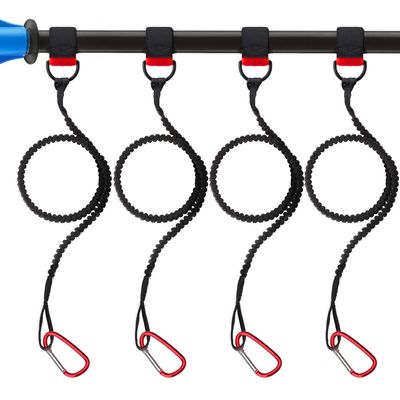 Boncas Paddle Leash Stretchable Kayak Paddle Coiled Leash for Kayak and SUP Paddles, Fishing Poles Rods 4 Pack