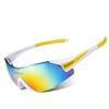 Aiwhlmn Cycling Glasses UV400 Outdoor Sports Eyewear Fashion Frameless Bike Bicycle Sunglasses MTB Goggles Riding Equipment (White Yellow) view 1