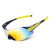 Aiwhlmn Cycling Glasses UV400 Outdoor Sports Eyewear Fashion Frameless Bike Bicycle Sunglasses MTB Goggles Riding Equipment (Black Yellow)