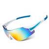 Aiwhlmn Cycling Glasses UV400 Outdoor Sports Eyewear Fashion Frameless Bike Bicycle Sunglasses MTB Goggles Riding Equipment (White Blue)