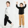 MINI PANDA Toddler Pants, Little Girls & Boys Stretch Fabric Pants 2-Pack (5T, Black, Khaki) view 2
