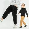 MINI PANDA Toddler Pants, Little Girls & Boys Stretch Fabric Pants 2-Pack (5T, Black, Khaki) view 4