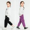 MINI PANDA Toddler PantsLittle Girls Pants 2T-6TLittle Boys Stretch Fabric Pants 2-Pack (2T, Black,Purple) view 3