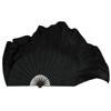 Full Black Real Silk Bamboo Fan Veil Tide (1l+1r) Belly Dance Women Half Moon Circle Fan Double Layer Light Weight 41cm 86cm 36cm 40cm 1pcs Right 1pcs Left view 2