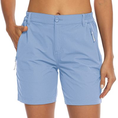 BASUDAM Women's Hiking Shorts Quick Dry Stretch Water Resistant Lightweight Outdoor Zipper Pockets Purple Sage XS