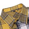 Mens Plaid Shirt Button Down Casual Regular Fit Long Sleeve Dress Shirts Contrast Color Western Stylish Blouses White view 4